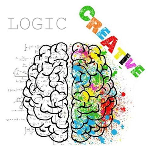 artistice redition of the left and right brain hemispheres as two different personalities
